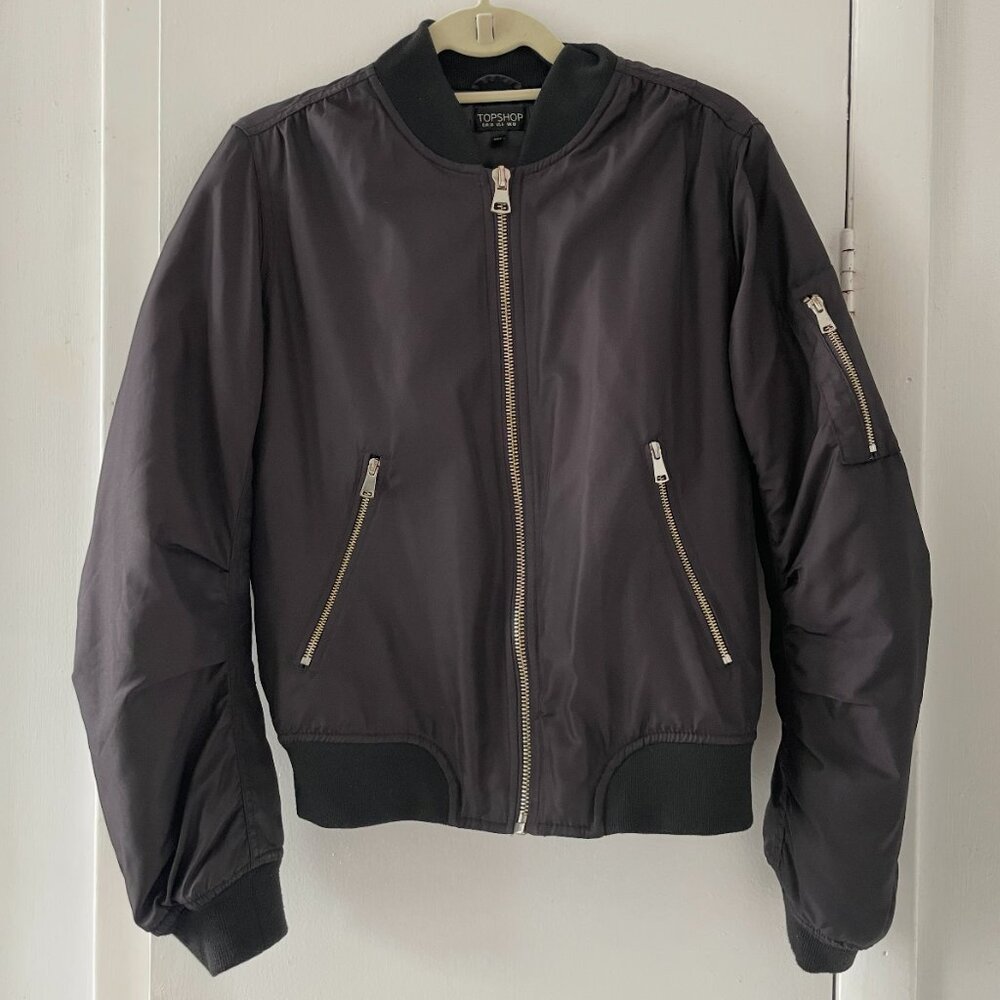 Topshop Black Bomber Jacket